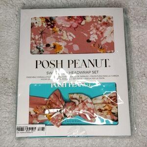 Posh Peanut Floral Headwrap Set - Pink and White